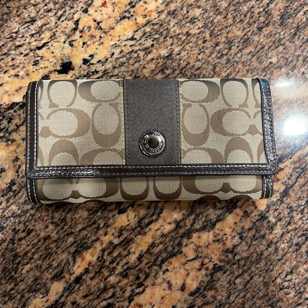 Coach Signature Check Book Wallet - Used